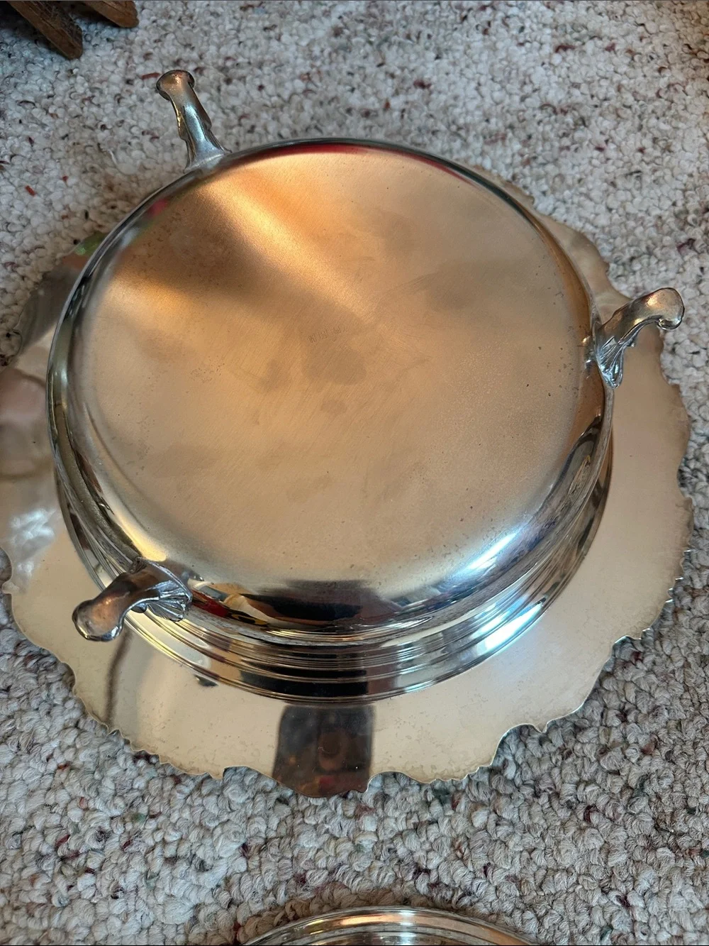 vintage silver-plated covered casserole serving dish